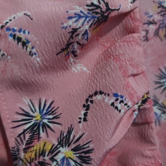 Topshop off duty pink floral ruffle dress 6 - Picture 6 of 7